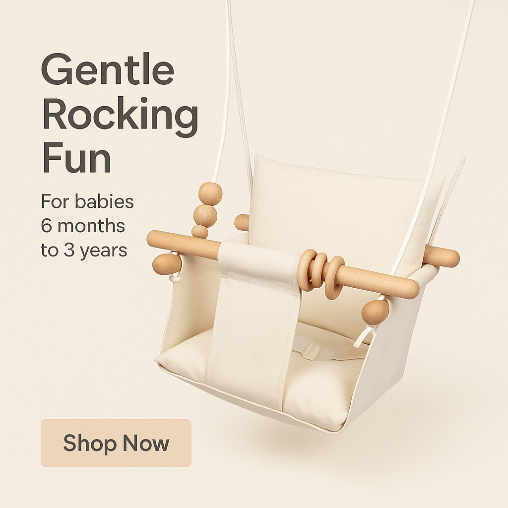 Canvas Baby Swing Outdoor & Baby Swing Chair | Wooden Hanging Seat