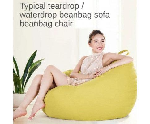 Extra Large Bean Bag Ultimate Comfort in Yellow Cotton Linen