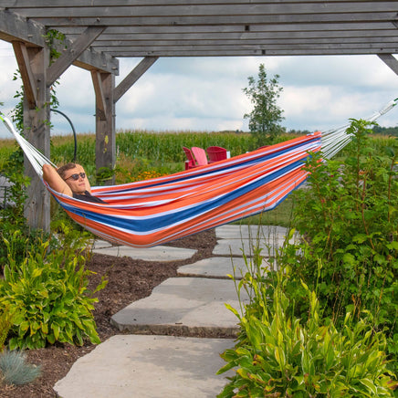 double-size-brazilian-hammock-in-orange-colour-outdoor