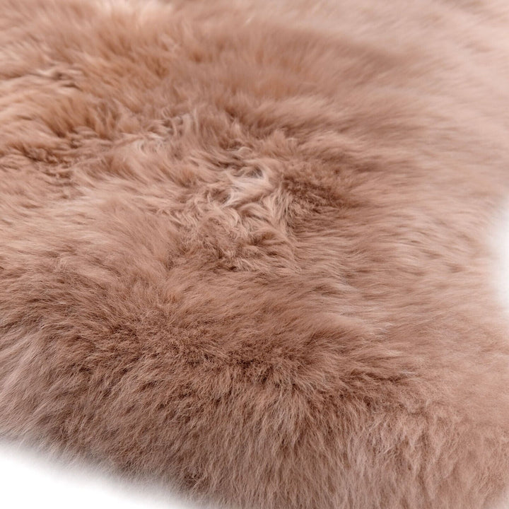Brown Leather Highland Sheepskin Throw Rug