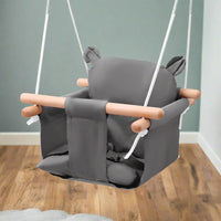 Canvas Baby Swing Wooden Hanging Swing Seat