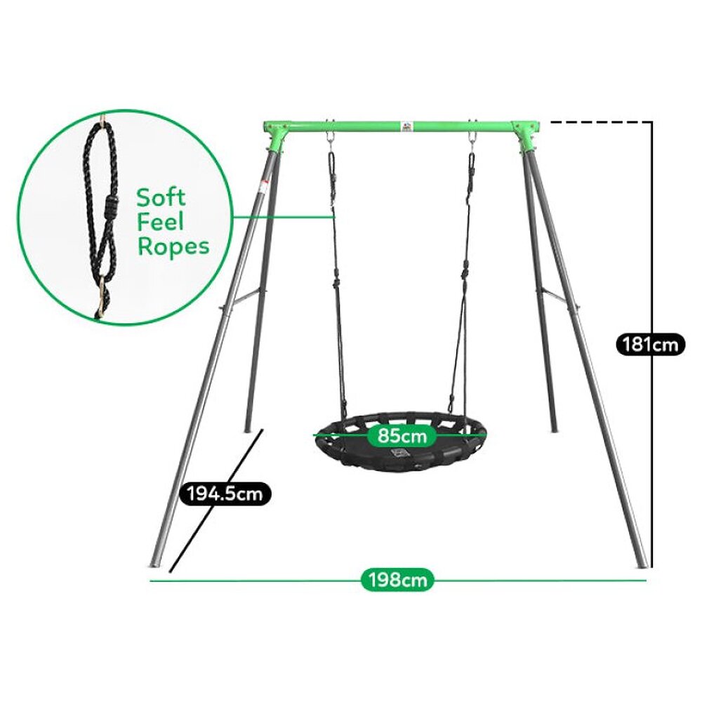 100cm Kids Cellar Steel Swing Set with Nest Swing