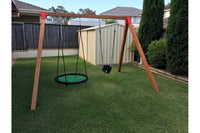 Free-standing-double-swing-set-with-cypress-timber