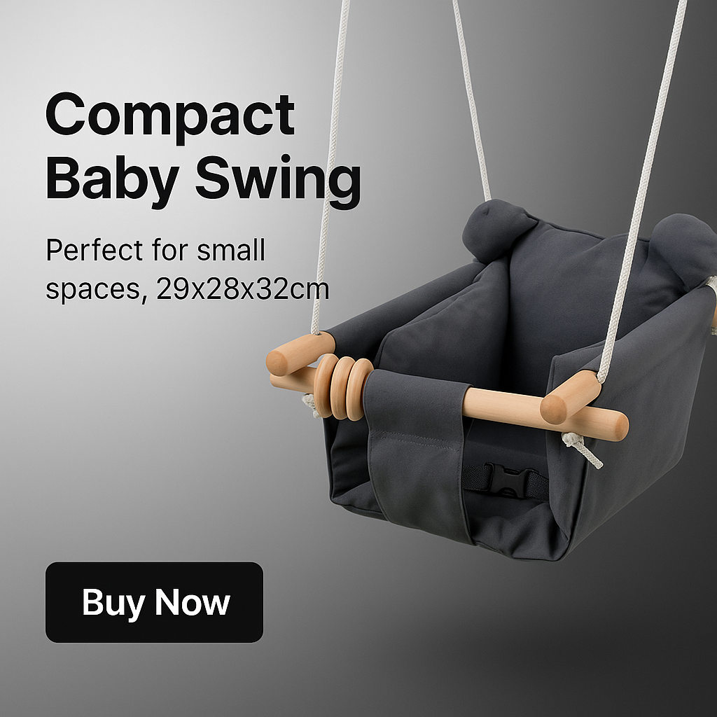 Canvas Baby Swing Outdoor & Baby Swing Chair | Wooden Hanging Seat