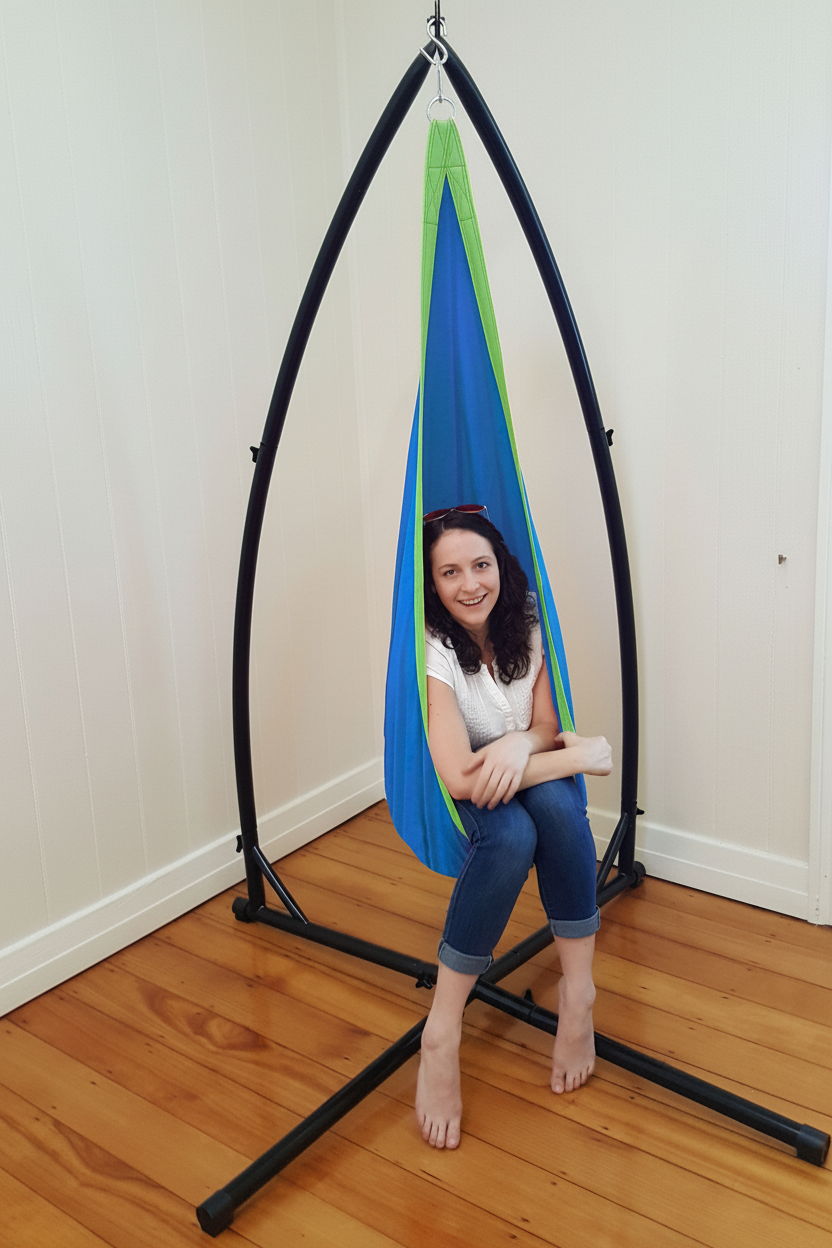 Red and Yellow Waterproof Outdoor Sensory Swing Pod with Cushion ...