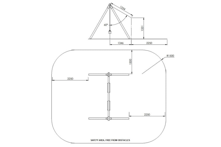 Free-Standing Cypress Timber Swing Frame - Ideal for Adults