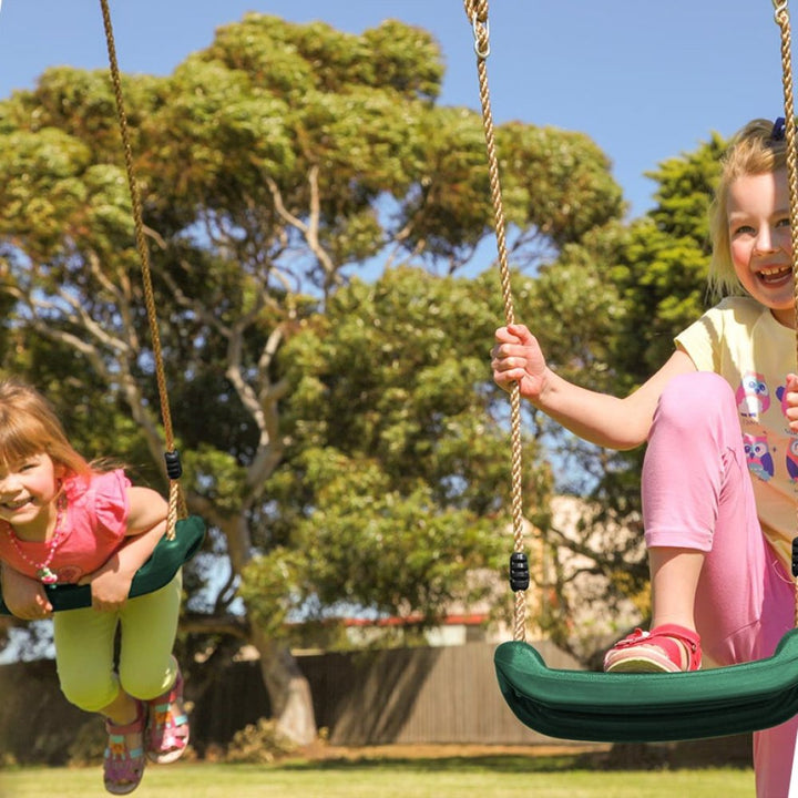 Kids Wooden Swing Set with Two Swings and Glider