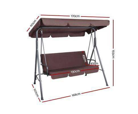 Garden Swing Chair in Dark Brown Colour