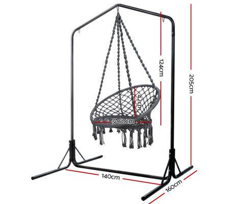 Grey Hammock Chair with Double Hammock Chair Stand