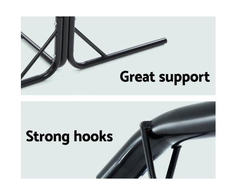 Grey Swing Hammock Chair with Double Hammock Chair Stand
