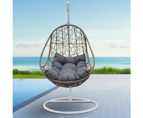 Hanging Egg Chair in Oatmeal and Grey Colour