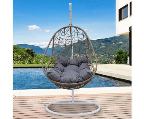 Hanging Egg Chair in Oatmeal and Grey Colour