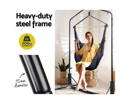 Hanging Hammock Chair with Double Hammock Chair Stand