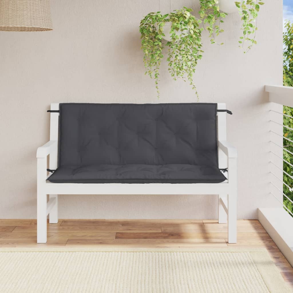2 Pcs Garden Bench Cushions 120x50x7 CM