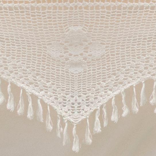 Ivory Double Brazilian Hammock with Fringe