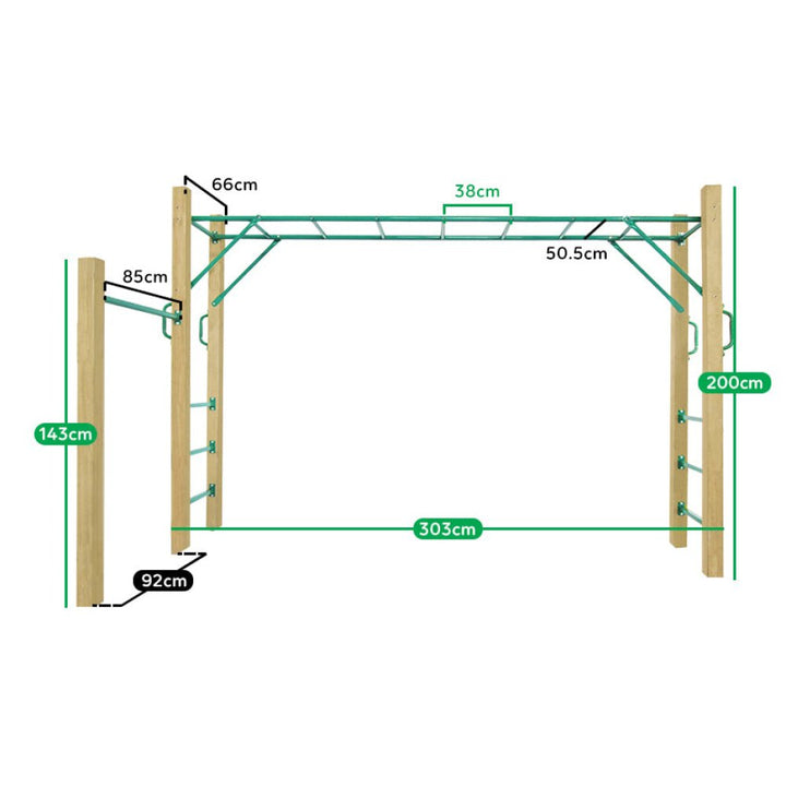 3m Timber Monkey Bars
