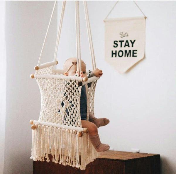 Handmade Macrame Baby Swing Chair Safe, Stylish, and Perfect for