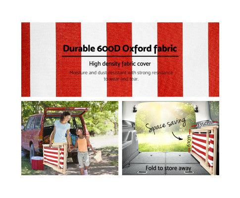 Outdoor Beach Deck Chair in Red and White Colour