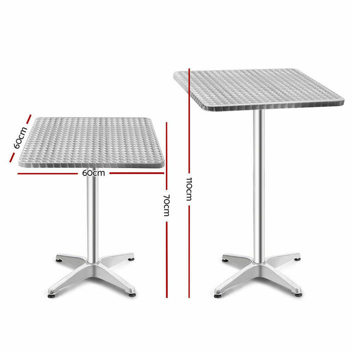 Outdoor & Indoor Adjustable Aluminium Steel Bar Table