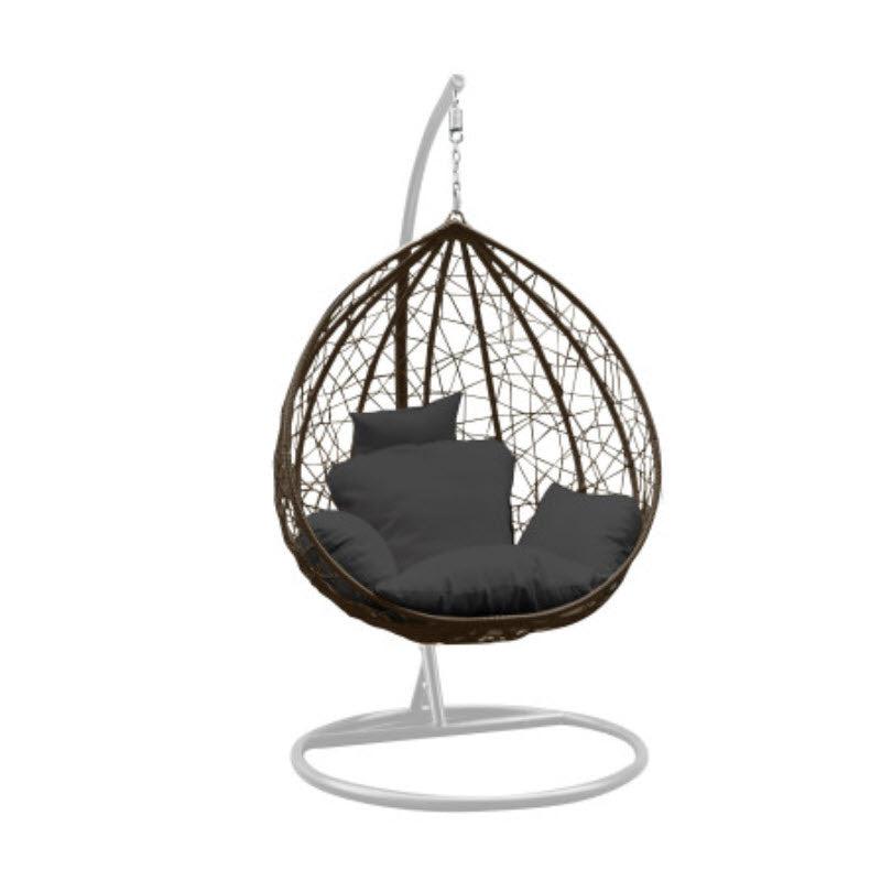 Outdoor Rattan Egg Chair in Oatmeal and Grey Cushion