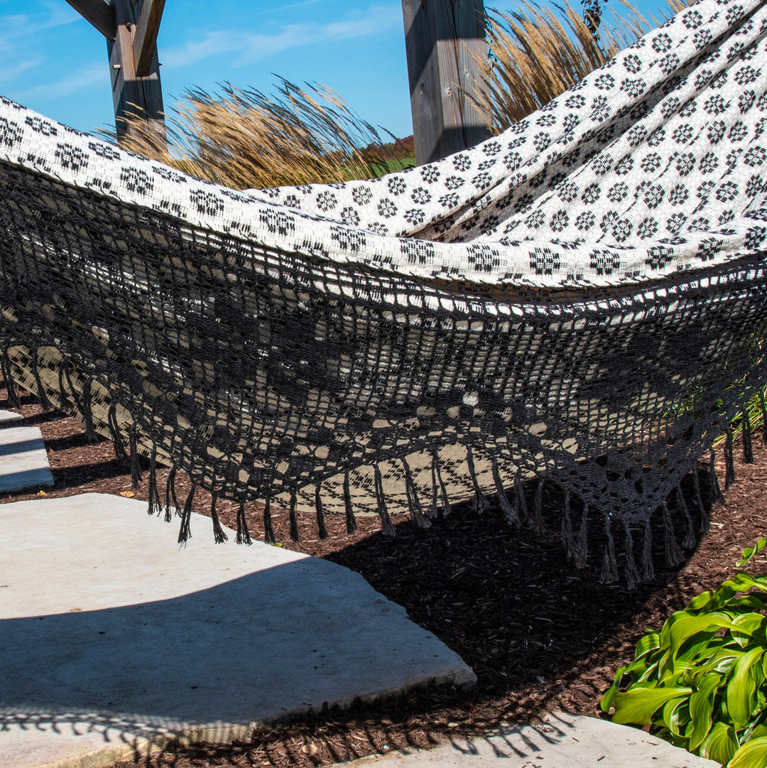 Pearl Midnight Double Brazilian Hammock with Fringe – Siesta Hammocks