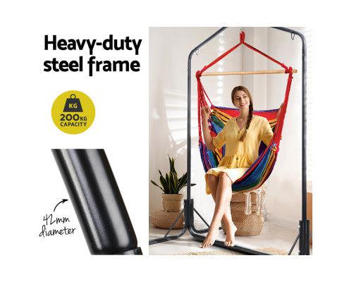 Rainbow Hammock Chair with Double Hammock Chair Stand