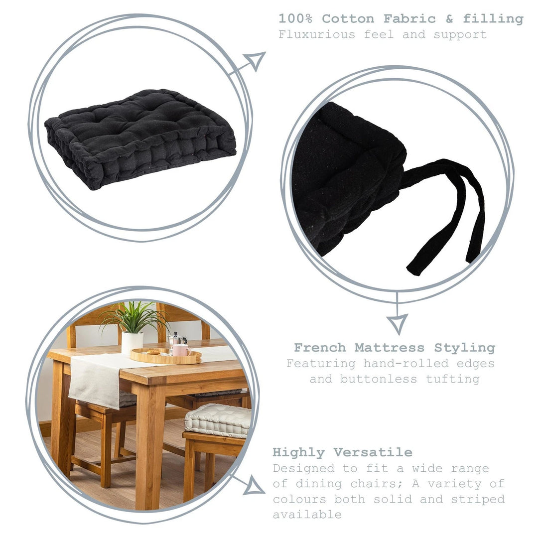 Square Padded French Mattress Dining Chair Cushion