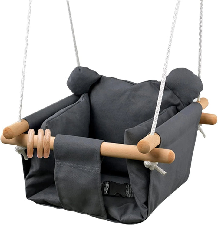 Canvas Baby Swing Outdoor & Baby Swing Chair | Wooden Hanging Seat