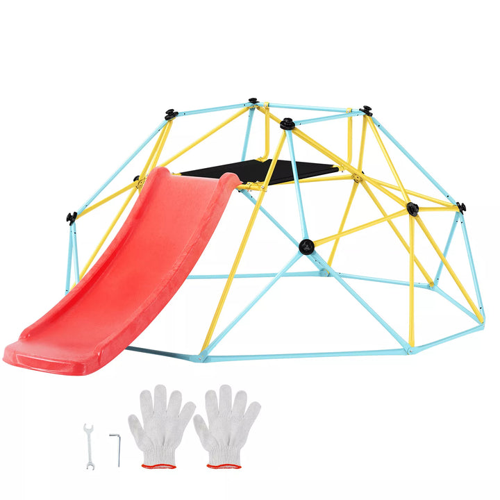 8 FT Climbing Dome with Slide Geometric Playset
