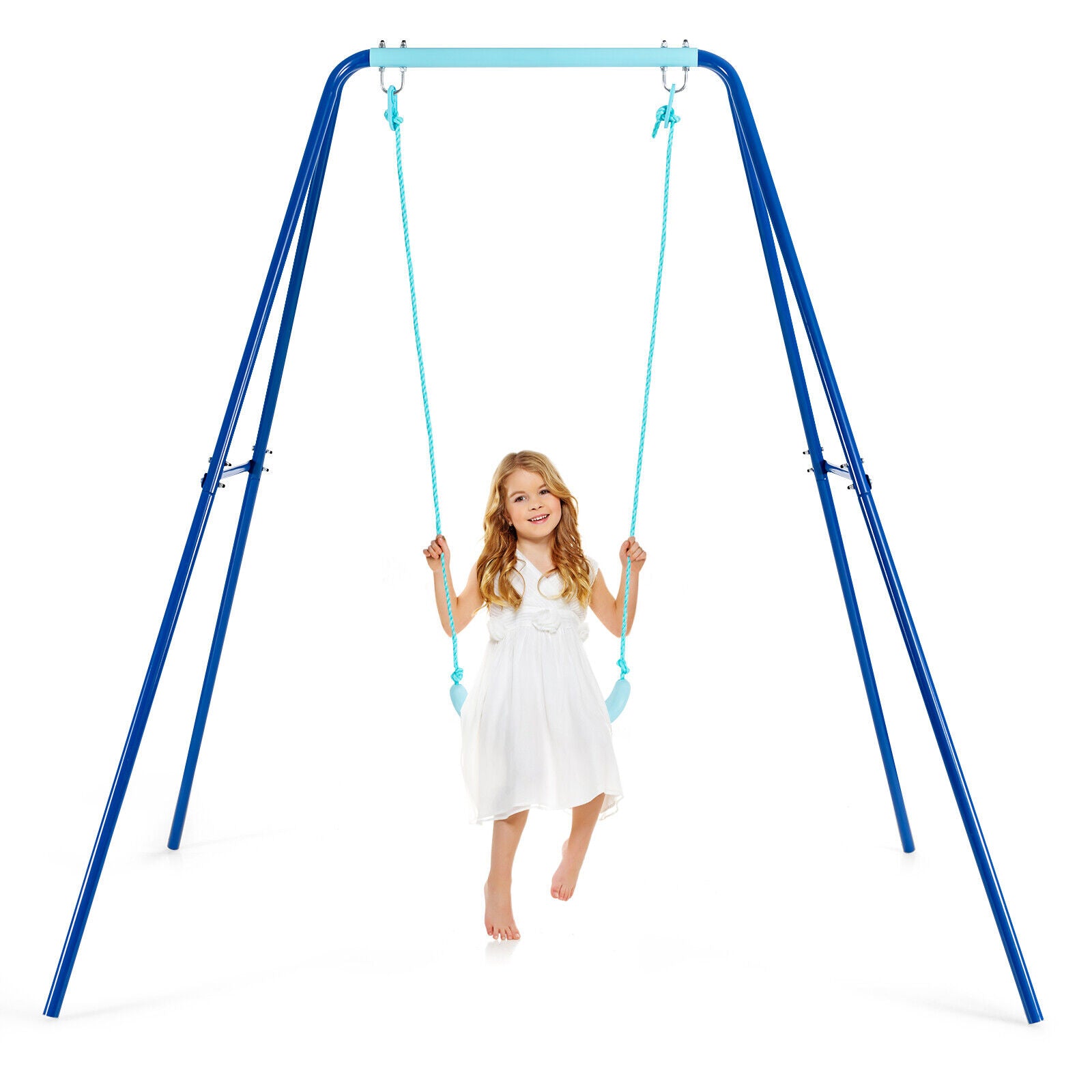 outdoor-kids-swing-set-heavy-duty-metal-a-frame