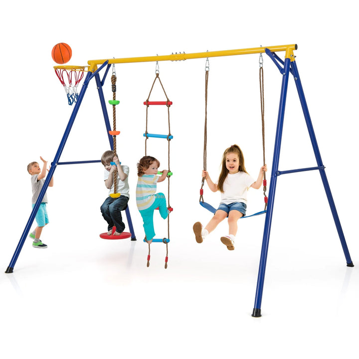 300KG Heavy-Duty Kids Metal Swing Set