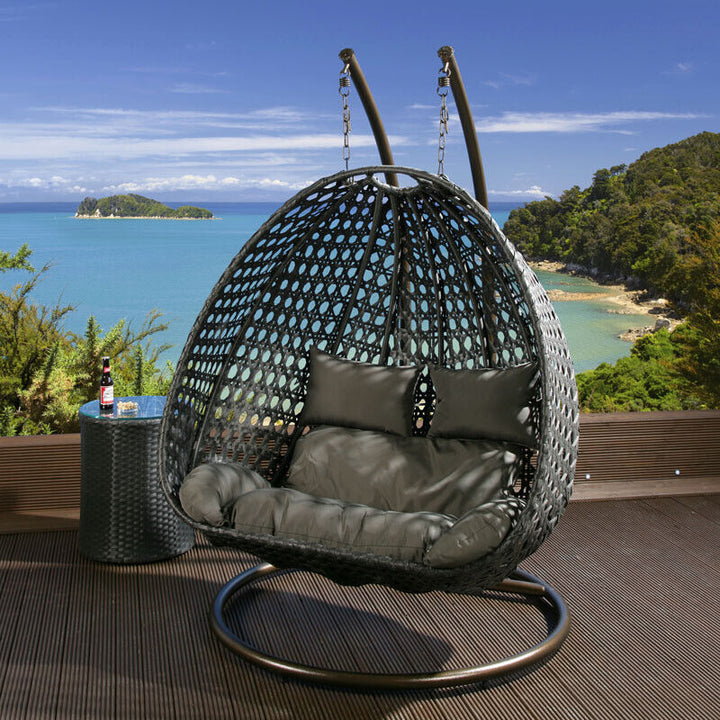 Double Seater Wicker Hanging Pod Chair with Cushion