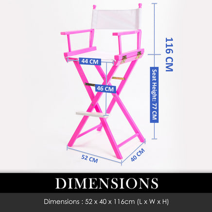 77cm-portable-directors-chair-in-pink-hue-dimensions