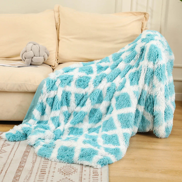 Shaggy Diamond Throw Fur Blanket  160*200cm