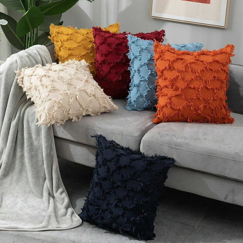 Boho Water Resistant Cushion Cover Tassels