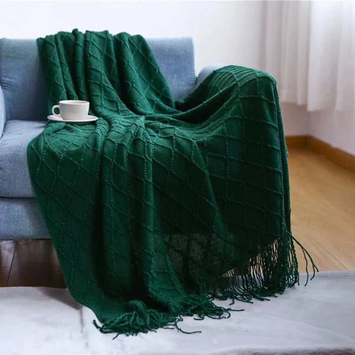 Cotton Luxury Throw Blanket with Tassels