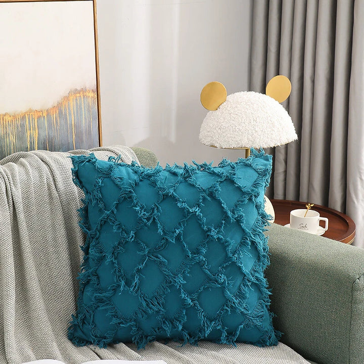 Boho Water Resistant Cushion Cover Tassels