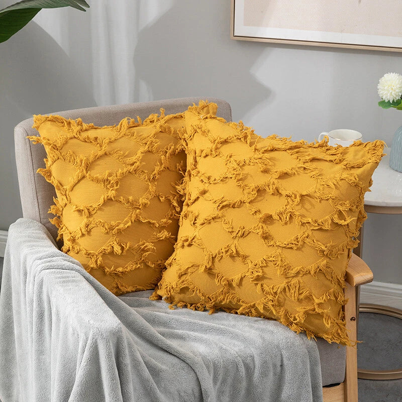 Boho Water Resistant Cushion Cover Tassels