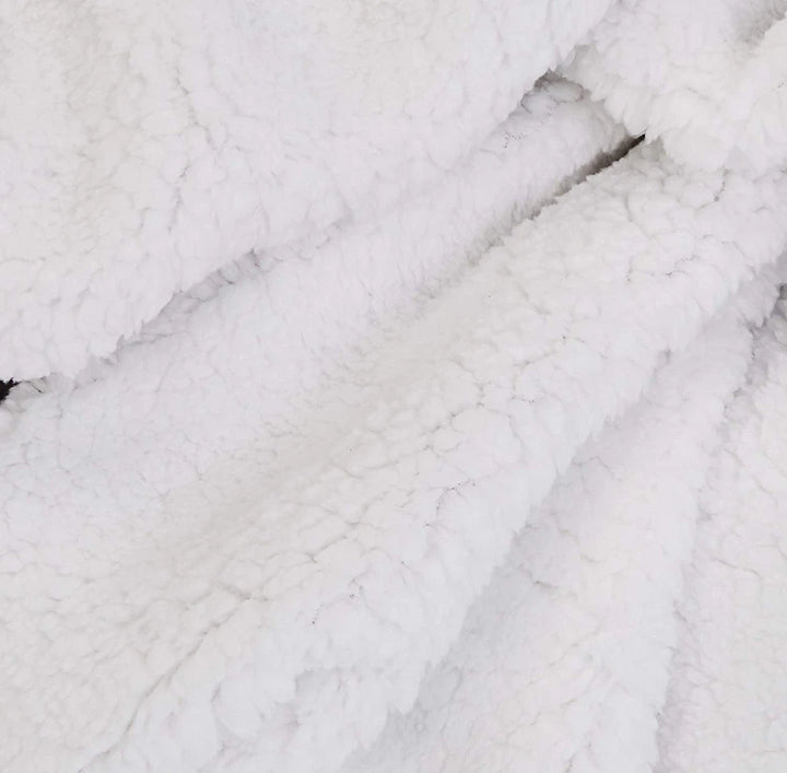 Reversible Grey Sherpa Fleece Throw Blanket | 130x160cm