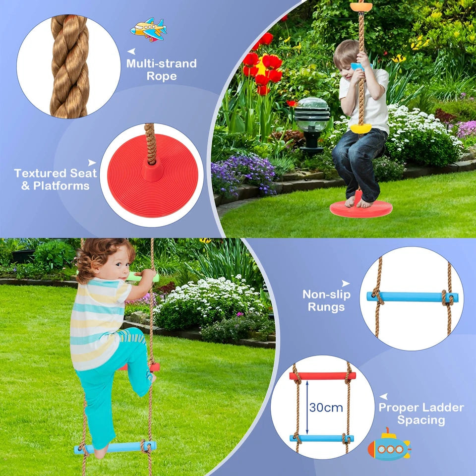 300KG Heavy-Duty Kids Metal Swing Set