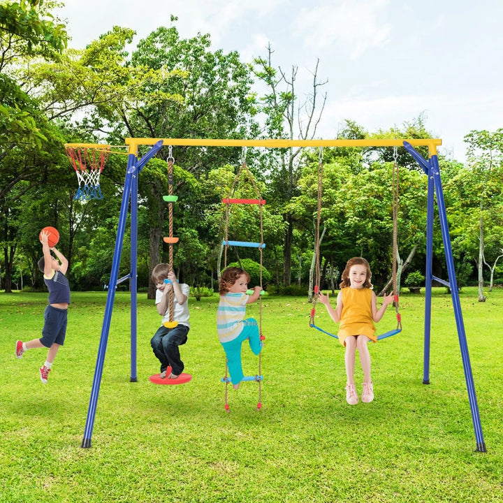 300KG Heavy-Duty Kids Metal Swing Set
