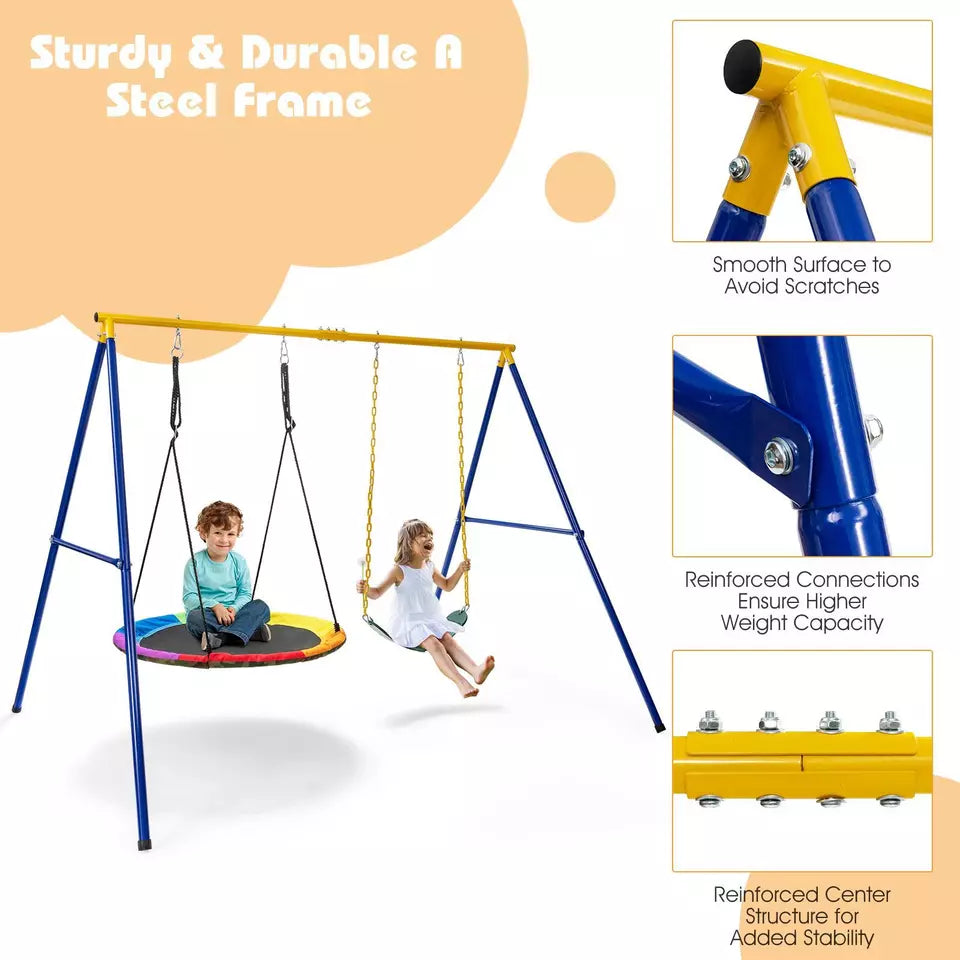 Heavy Duty A-Frame Steel Swing Stand w/ Ground Stakes