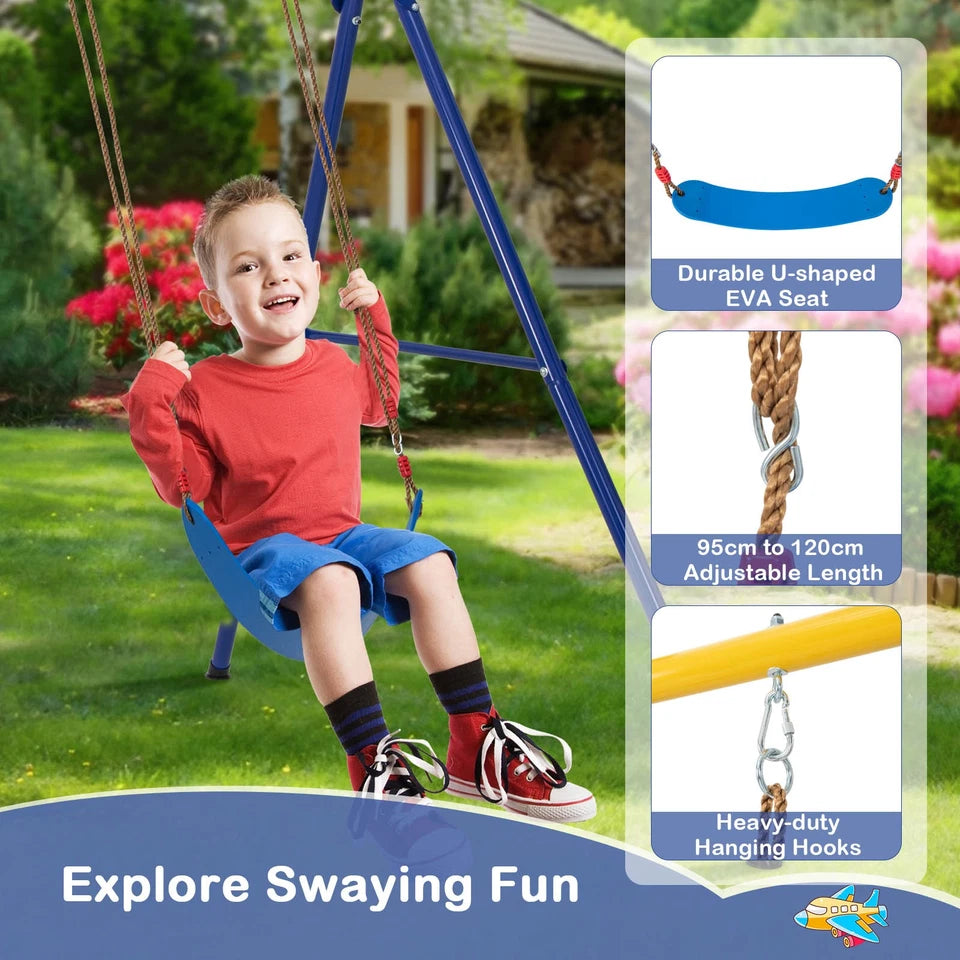 300KG Heavy-Duty Kids Metal Swing Set