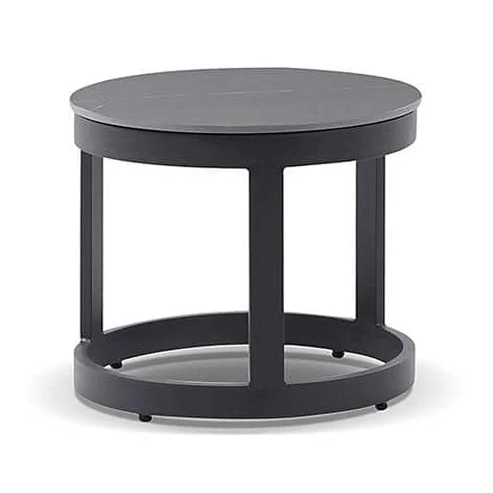 Shoal Bay Outdoor Round Ceramic and Aluminium Side Table