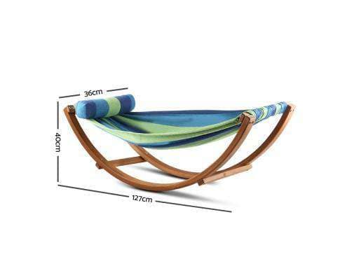 Timber Hammock Bed Swing - Blue