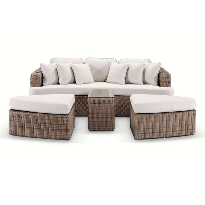 Anna Bay Modular Outdoor Daybed – 4 Piece Wicker Set