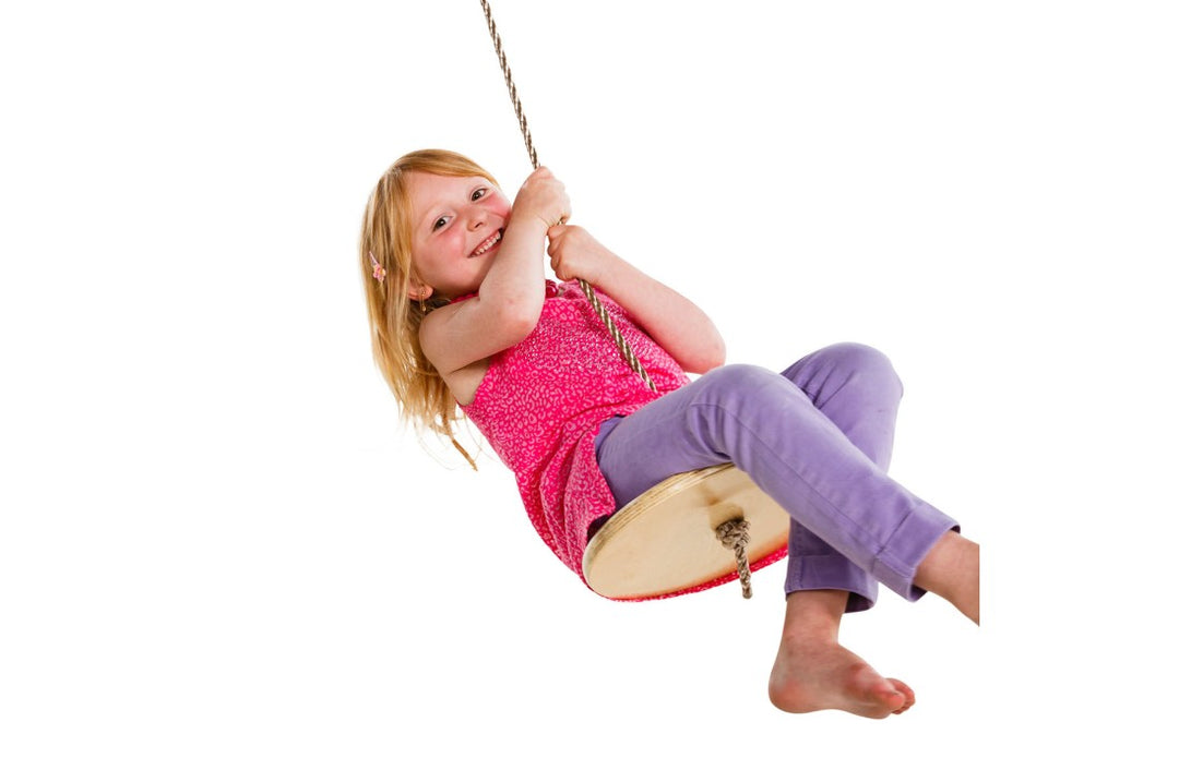 Wooden Monkey Disc Swing with Adjustable PP Rope