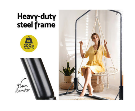 100cm-beige-nest-swing-with-double-hammock-chair-stand-heavy-duty-frame
