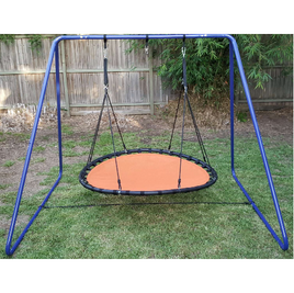 150cm Orange Mat Nest Swing with Swing Set Stand backyard