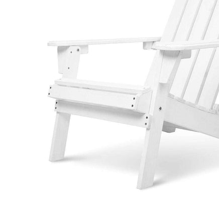 2 PC White Foldable Deck Chair & Side Table-Siesta Hammocks
